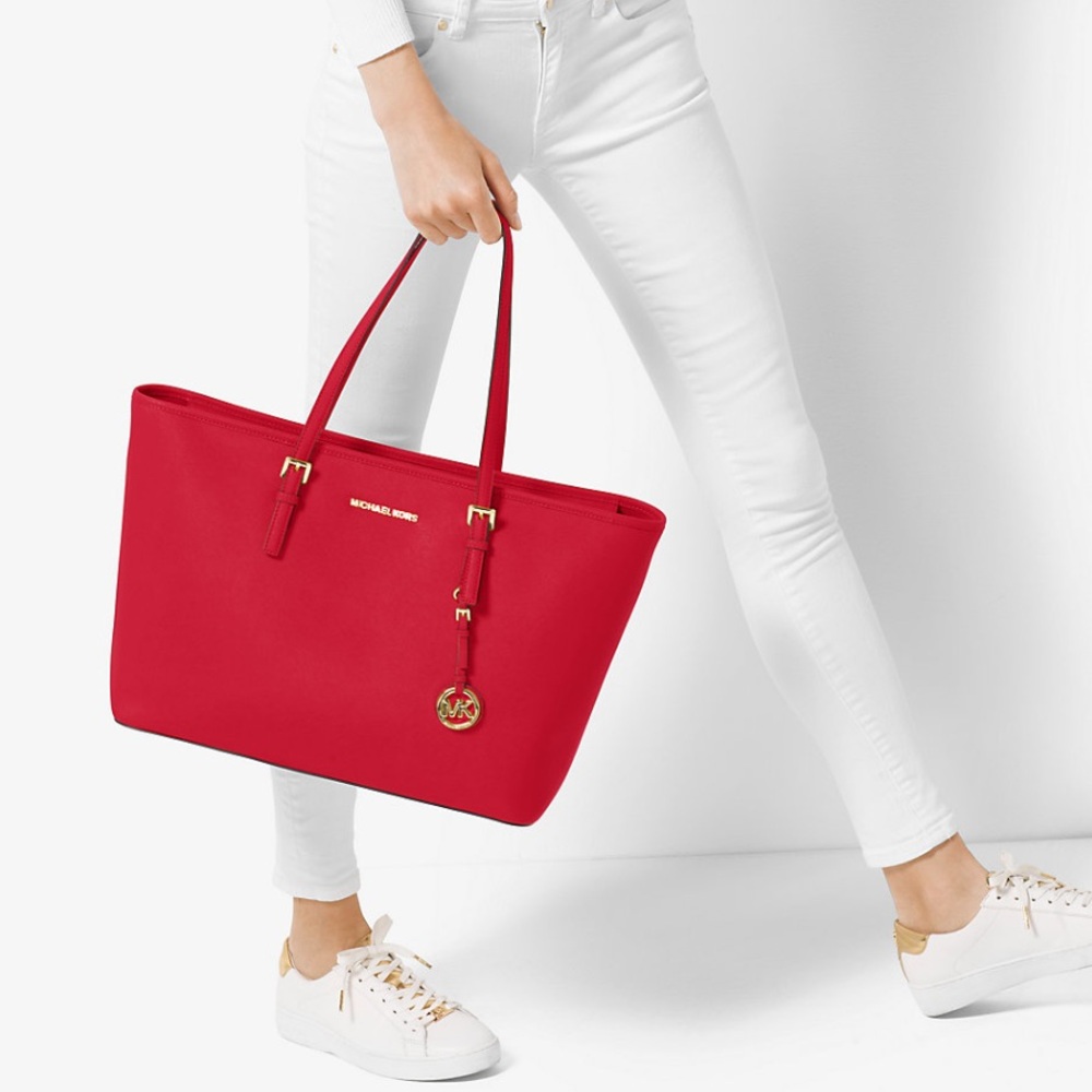 Michael Kors Coral Jet Set M Tote Carryall Bag NWOT